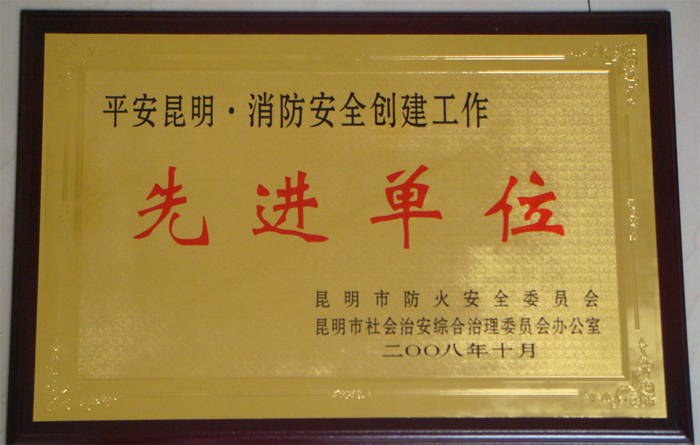 榮獲“昆明市消防安全創(chuàng)建工作先進單位”稱號